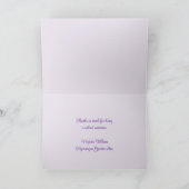 Lavender Hydrangeas Folded Hartelijk dank Kaart (Binnen)