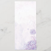 Lavender Hydrangeas Long Vertical Wedding Menu (Achterkant)
