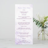 Lavender Hydrangeas Long Vertical Wedding Menu (Staand voorkant)