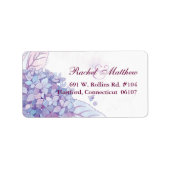 Lavender Hydrangeas Wedding Address Etiket (Voorkant)
