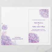 Lavender Hydrangeas White Wedding BiFold Programme (Voorkant)