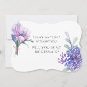 Lavender Hydrangeas zal mijn Bridesmaid zijn. Kaart (Voorkant)