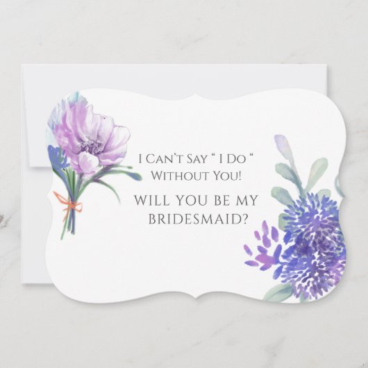 Lavender Hydrangeas zal mijn Bridesmaid zijn. Kaart (Voorkant)