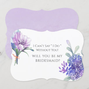Lavender Hydrangeas zal mijn Bridesmaid zijn. Kaart