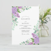 Lavender Idyllic Spring Wedding Kaart (Staand voorkant)
