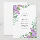 Lavender Idyllic Spring Wedding Kaart (Voorkant / Achterkant)
