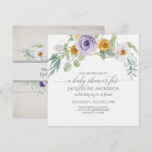 Lavender in Amber Roos Floral Wood Baby shower Gir Kaart (Voorkant / Achterkant)