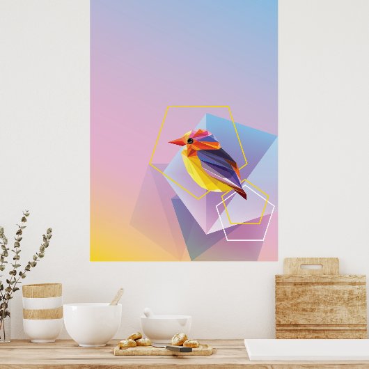 Lavender in Blue Songbird Poster (Keuken)