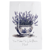Lavender in Delft Blue, customizable Medium Cadeauzakje (Achterkant)