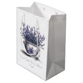 Lavender in Delft Blue, customizable Medium Cadeauzakje (Achterkant Gekanteld)
