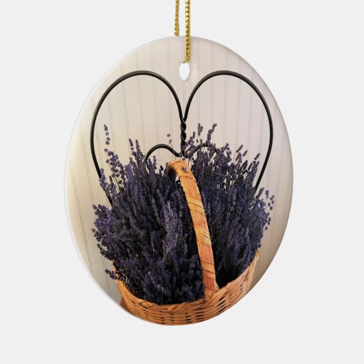 Lavender in een mandje keramisch ornament (Rechts)