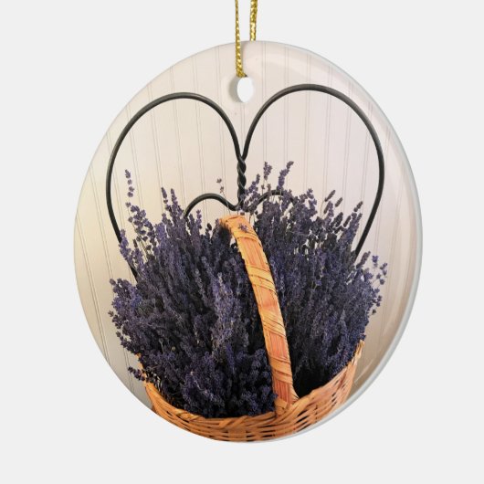 Lavender in een mandje keramisch ornament (Links)