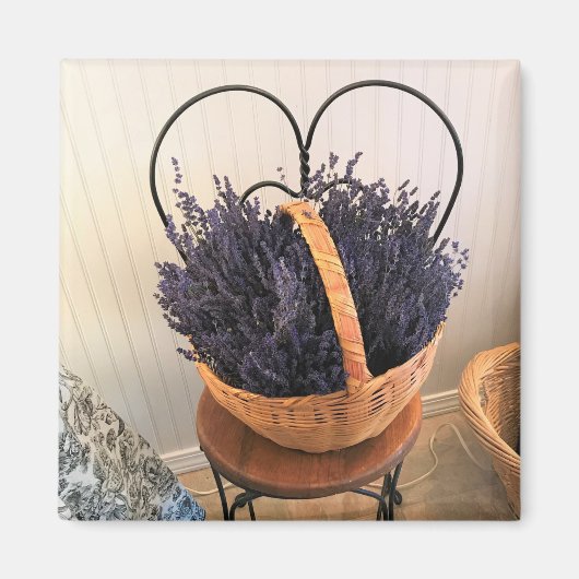 Lavender in een mandje magneet (Voorkant)