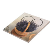 Lavender in een mandje tegeltje (Zijkant)