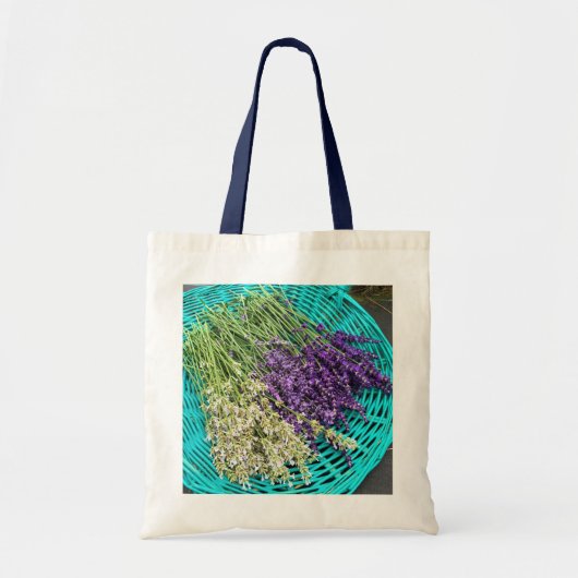 Lavender in een mandje tote bag (Voorkant)