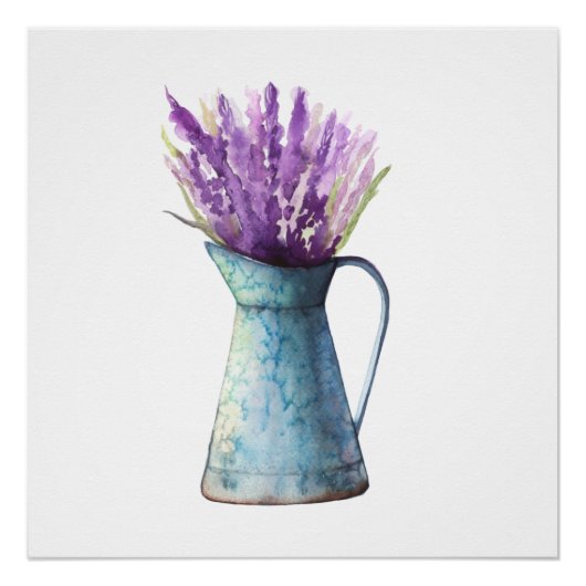 Lavender in water Kan Poster afdrukken Waterverven (Voorkant)