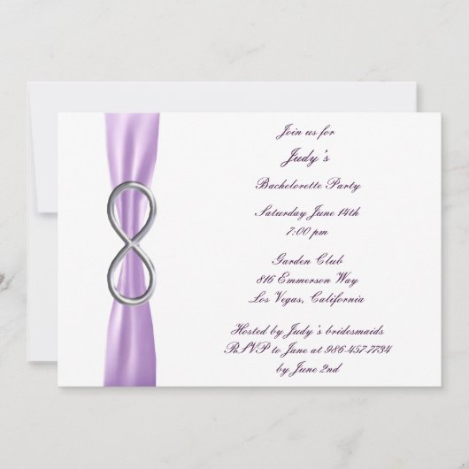 Lavender Infinity Bachelorette Party Invitation Kaart (Voorkant)