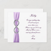 Lavender Infinity Wedding Maid of Honor Kaart (Voorkant / Achterkant)
