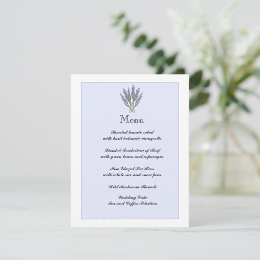 Lavender Info/Menu Kaart (Staand voorkant)