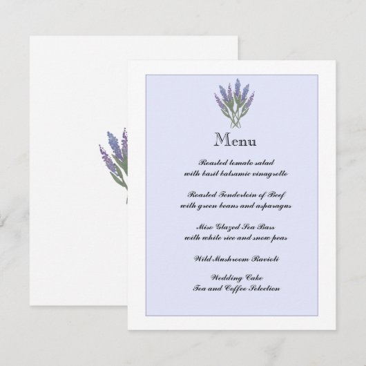 Lavender Info/Menu Kaart (Voorkant / Achterkant)