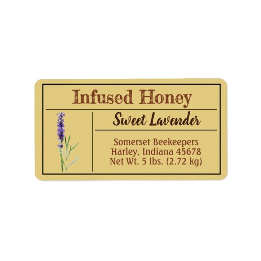 Lavender Infused Honey  Gold Product Etiket (Voorkant)