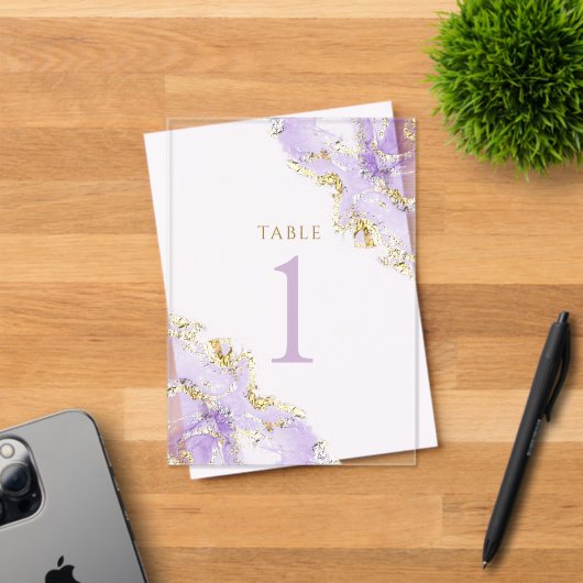 lavender ink Table Number 1 Acryl Uitnodigingen (Insitu (Uitnodiging))