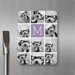 Lavender Instagram Photo Collage Custom Monogram Magneet<br><div class="desc">Moderne Paarse pasta Lila - Gebruik 11 vierkante foto's om een uniek en persoonlijk cadeau te creëer. Of je kunt de hipster puppy houden en een trendy keepslag maken. Als u de afbeeldingen moet aanpassen,  klik op het aanpassingshulpmiddel om veranderingen aan te brengen.</div>