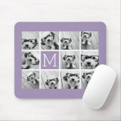Lavender Instagram Photo Collage Custom Monogram Muismat (Met muis)