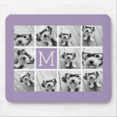 Lavender Instagram Photo Collage Custom Monogram Muismat (Voorkant)