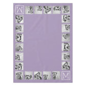 Lavender Instagram Photo Collage Custom Monogram Tafelkleed (Voorkant)