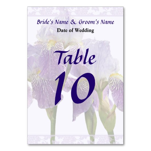 Lavender Iris Couple Wedding Supplies Kaart (Voorkant)