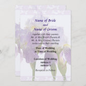 Lavender Iris Couple Wedding Supplies Kaart (Voorkant / Achterkant)