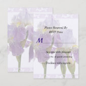 Lavender Iris Couple Wedding Supplies RSVP Kaartje (Voorkant / Achterkant)
