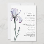 Lavender Iris Modern Floral Christelijk Wedding Kaart (Voorkant)