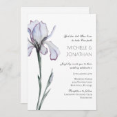Lavender Iris Modern Floral Christelijk Wedding Kaart (Voorkant / Achterkant)
