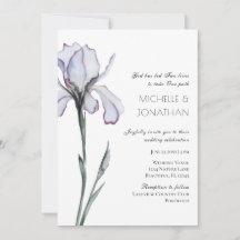 Lavender Iris Modern Floral Christelijk Wedding