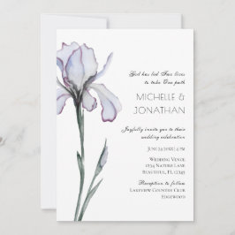 Lavender Iris Modern Floral Christelijk Wedding Kaart