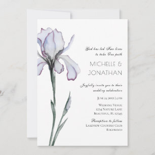 Lavender Iris Modern Floral Christelijk Wedding Kaart