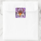 Lavender Iris Petal Flower Hartelijk dank Vierkante Sticker (Tas)