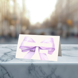 Lavender Ivory bow Place Cards Elegant Folded Plaatskaartje