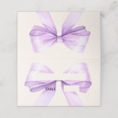 Lavender Ivory bow Place Cards Elegant Folded Plaatskaartje (Buitenkant ongevouwen)