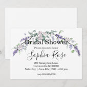 Lavender Ivory Roos en Eucalyptus Kaart (Voorkant / Achterkant)