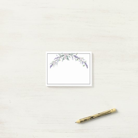 Lavender Ivory Roos en Eucalyptus Post-it® Notes (Op bureau)