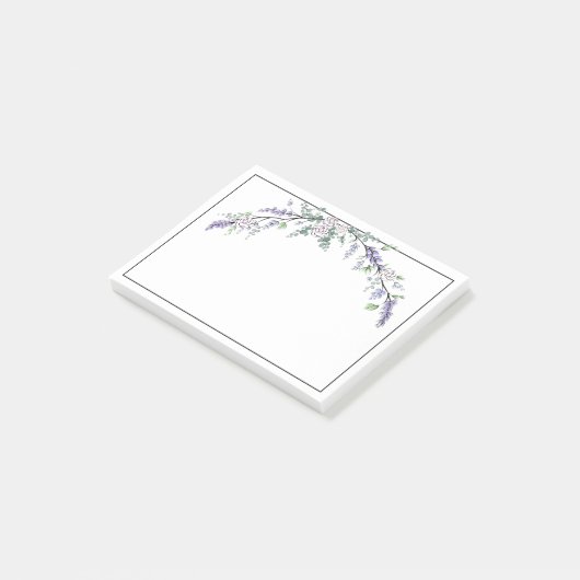 Lavender Ivory Roos en Eucalyptus Post-it® Notes (Schuin)