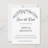 Lavender Ivory Roos en Eucalyptus Save The Date (Voorkant)