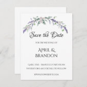 Lavender Ivory Roos en Eucalyptus Save The Date (Voorkant / Achterkant)