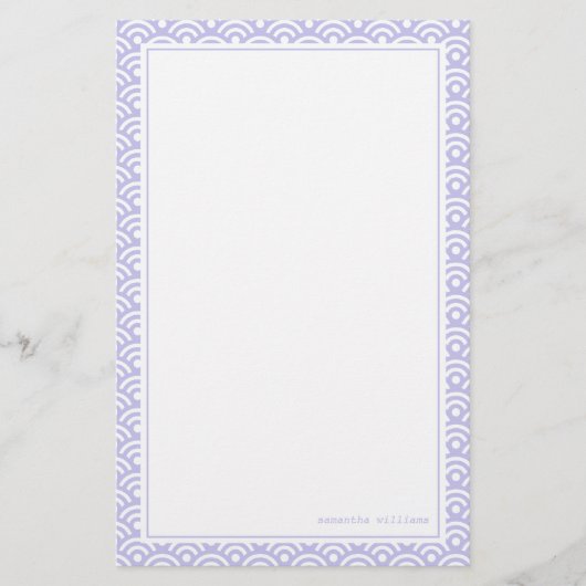 Lavender Japans Seigaiha Pattern Briefpapier (Voorkant)