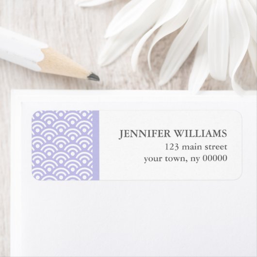 Lavender Japans Seigaiha Pattern Etiket (Insitu)