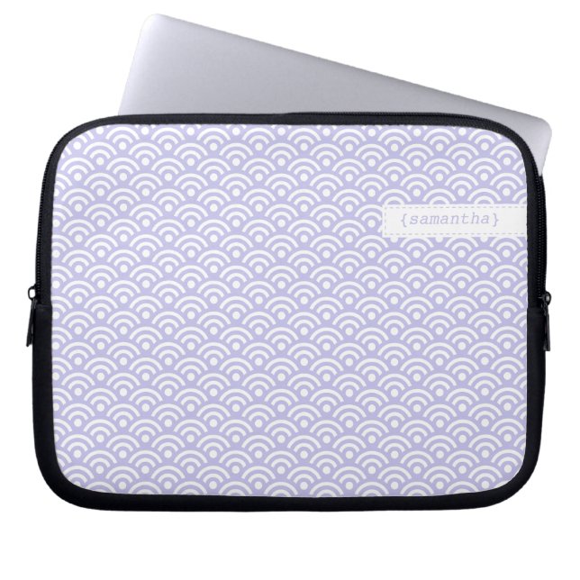 Lavender Japans Seigaiha Pattern Laptop Sleeve (Voorkant)