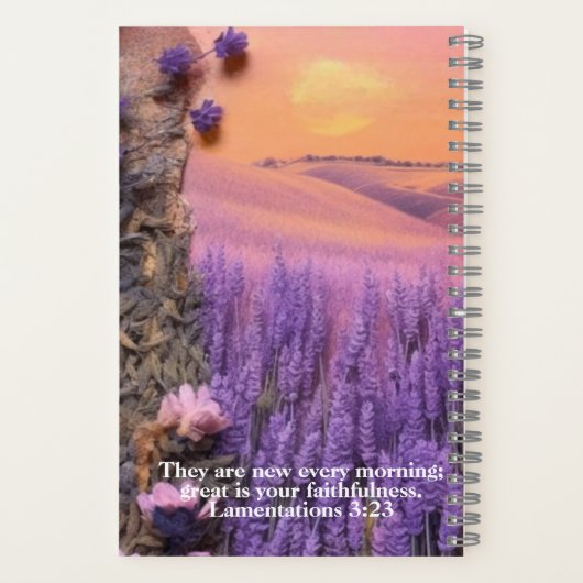 Lavender Journal Notebook Lamentations 3:23 Notitieboek (Achterkant)